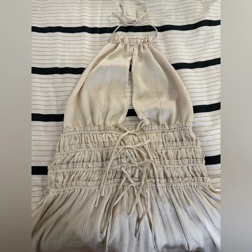 Oh Polly Cream Backless Dress - Picture 1 of 6